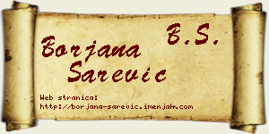 Borjana Sarević vizit kartica